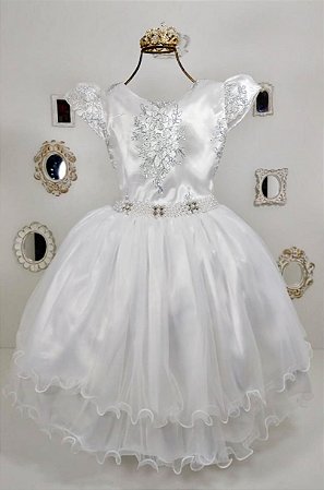 vestido branco infantil formatura
