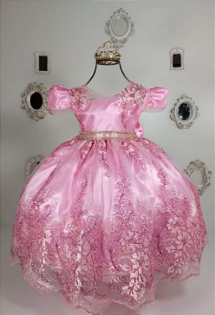 vestido rosa rodado infantil