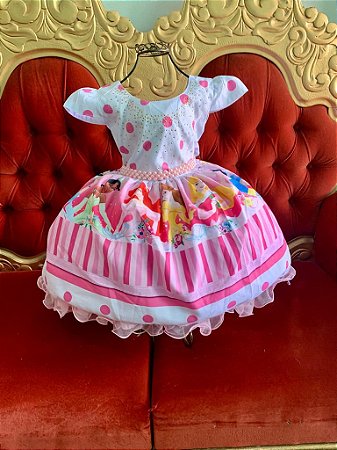 Vestido infantil rosa princesas