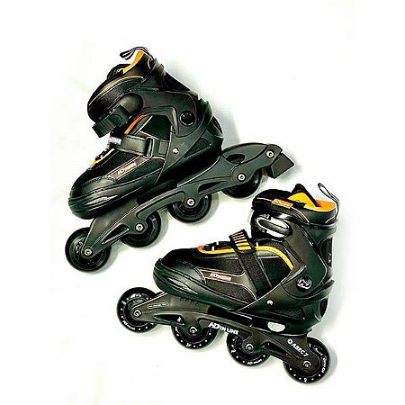 PATINS HD INLINE ajustável SÉRIE SONIC YOUTH PRETO/LARANJA 35/38