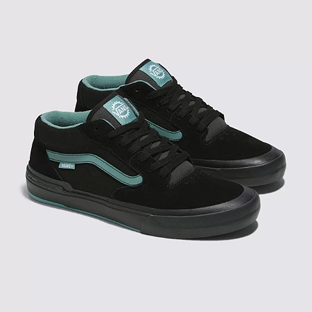 TÊNIS VANS  BMX STYLE 114(BLACK TEAL SIDESTRIPE TIFFANY)