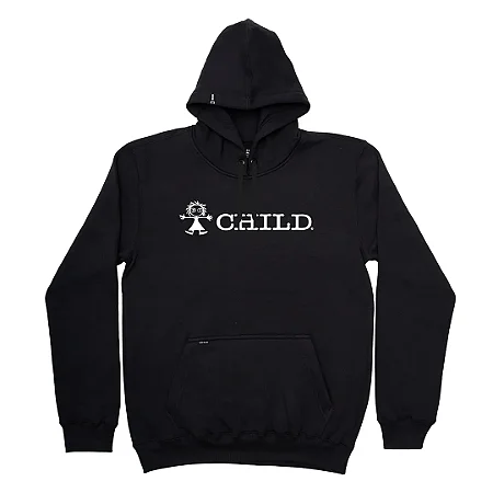 Moletom Canguru Fechado Juvenil Chid Type Preto