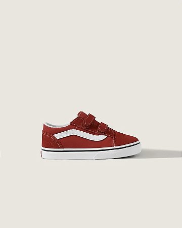 Tênis Vans Old Skool V Racing Red True White Infantil (Toddler)