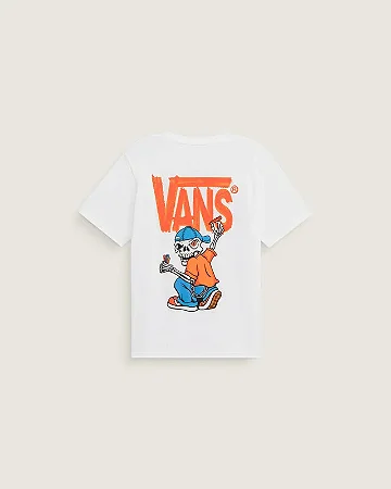 Camiseta Vans Manga Curta Reggie Mischeif White Infantil