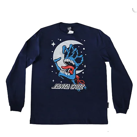 Camiseta Juvenil Manga Longa Santa Cruz Cosmic Bone Hand