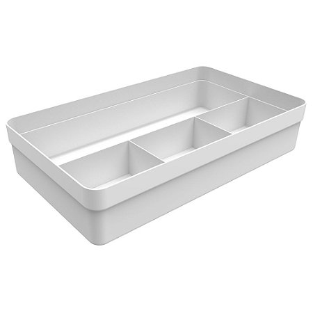 Organizador De Gavetas Logic 4 Divisórias Branco - Ou