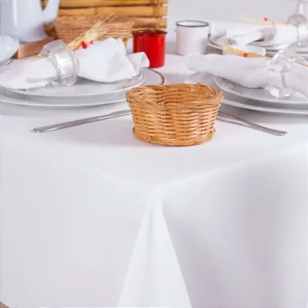 Toalha de Mesa Quadrada em Oxford Branco