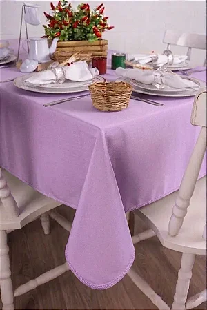 Toalha de Mesa Retangular em Oxford Lilás