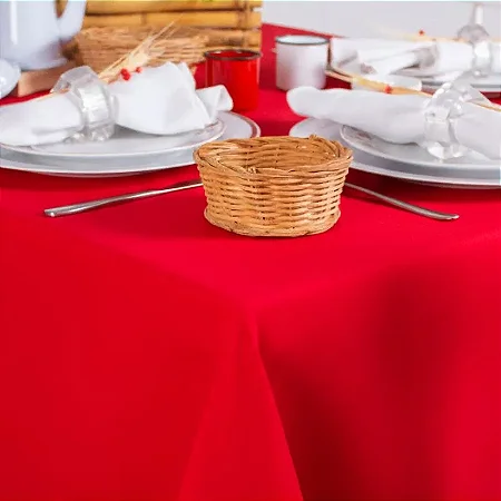 Toalha de Mesa Quadrada em Oxford Vermelho
