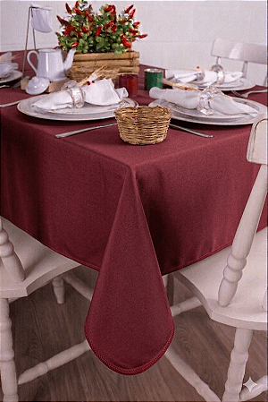Toalha de Mesa Retangular em Oxford Marsala