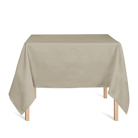 Toalha de Mesa Quadrada em Tecido Jacquard Bege e Marfim Liso Tradicional