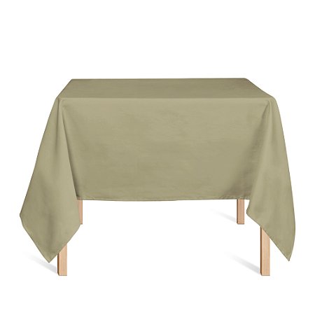 Toalha de Mesa Quadrada em Tecido Jacquard Bege Liso Tradicional