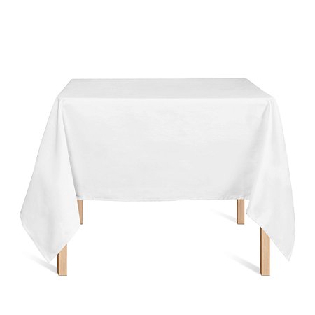 Toalha de Mesa Quadrada em Tecido Jacquard Branco Liso Tradicional