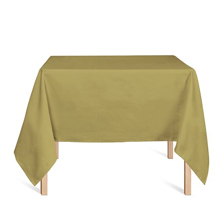 Toalha de Mesa Quadrada em Tecido Jacquard Dourado e Preto Liso Tradicional