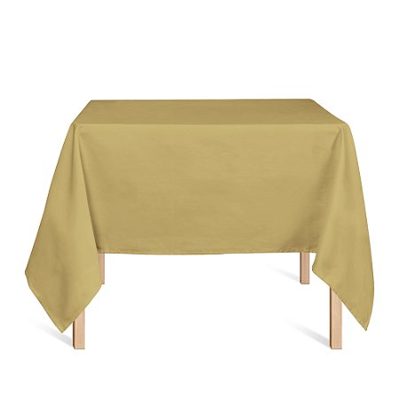 Toalha de Mesa Quadrada em Tecido Jacquard Dourado Liso Tradicional