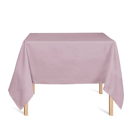 Toalha de Mesa Quadrada em Tecido Jacquard Rosa Bebê Liso Tradicional