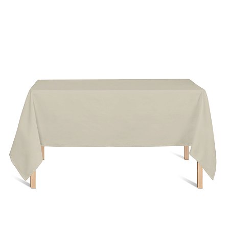 Toalha de Mesa Retangular em Tecido Jacquard Bege e Marfim Liso Tradicional