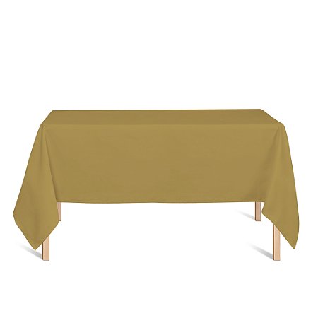 Toalha de Mesa Retangular em Tecido Jacquard Dourado e Preto Liso Tradicional