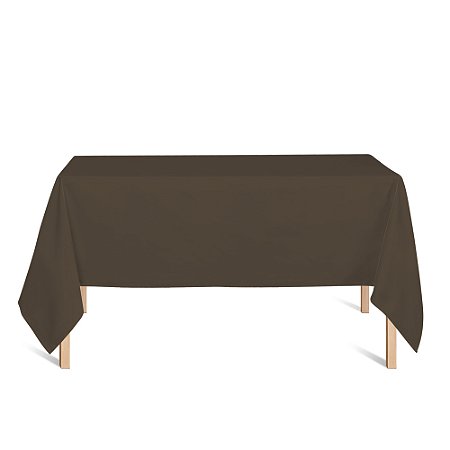 Toalha de Mesa Retangular em Tecido Jacquard Marrom e Bege Liso Tradicional