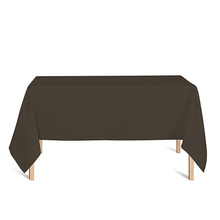 Toalha de Mesa Retangular em Tecido Jacquard Marrom e Turquesa Liso Tradicional