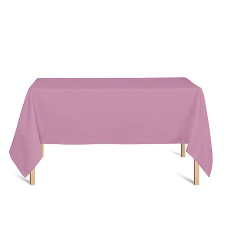 Toalha de Mesa Retangular em Tecido Jacquard Rosa Bebê Liso Tradicional