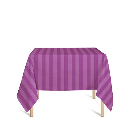 Toalha de Mesa Quadrada em Tecido Jacquard Pink Listrado Tradicional