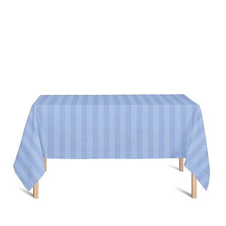 Toalha de Mesa Retangular em Tecido Jacquard Azul Bebê Celeste Listrado Tradicional