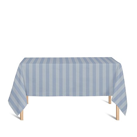 Toalha de Mesa Retangular em Tecido Jacquard Azul Bebê Listrado Tradicional