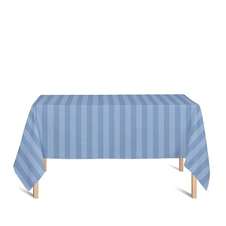 Toalha de Mesa Retangular em Tecido Jacquard Azul Piscina Listrado Tradicional