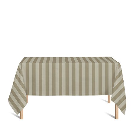 Toalha de Mesa Retangular em Tecido Jacquard Bege Escuro (Fendi) Listrado Tradicional