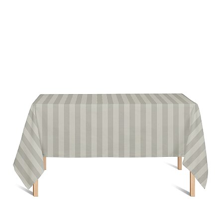 Toalha de Mesa Retangular em Tecido Jacquard Bege Marfim Listrado Tradicional