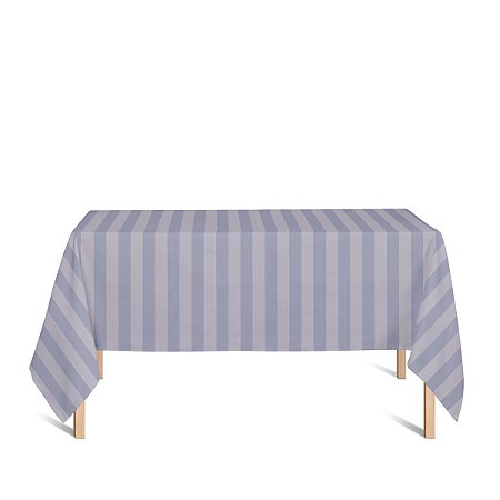 Toalha de Mesa Retangular em Tecido Jacquard Cinza Listrado Tradicional
