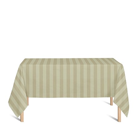 Toalha de Mesa Retangular em Tecido Jacquard Pérola Listrado Tradicional