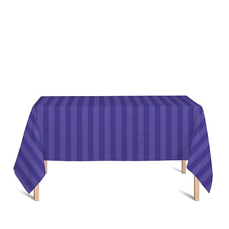 Toalha de Mesa Retangular em Tecido Jacquard Roxo Listrado Tradicional