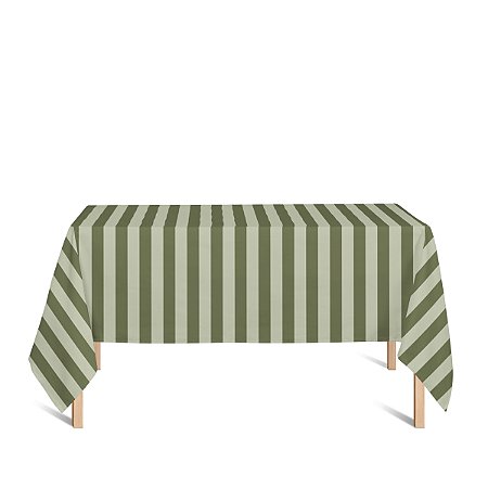 Toalha de Mesa Retangular em Tecido Jacquard Verde Pistache Listrado Tradicional