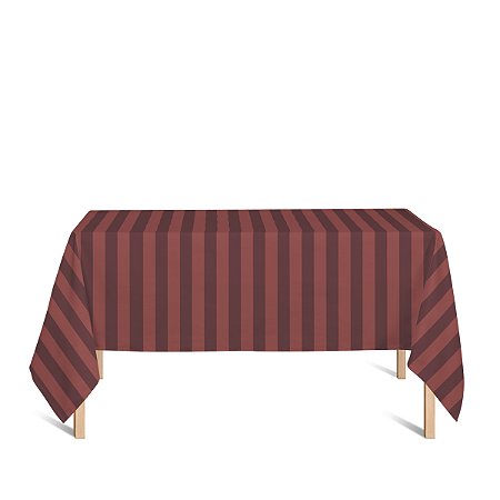 Toalha de Mesa Retangular em Tecido Jacquard Vermelho e Preto Listrado Tradicional