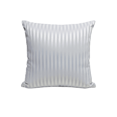 Capa para Almofada em Tecido Jacquard Tradicional Listrado Estreito Branco