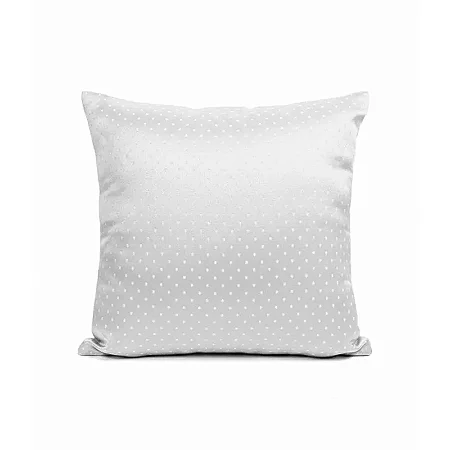 Capa para Almofada em Tecido Jacquard Tradicional Poá Branco
