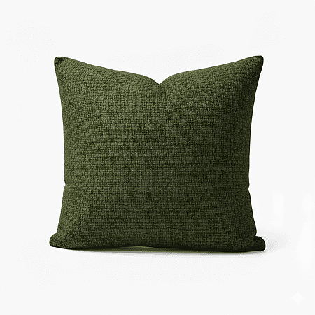 Capa para Almofada em Tecido Linho Olivia Verde Musgo