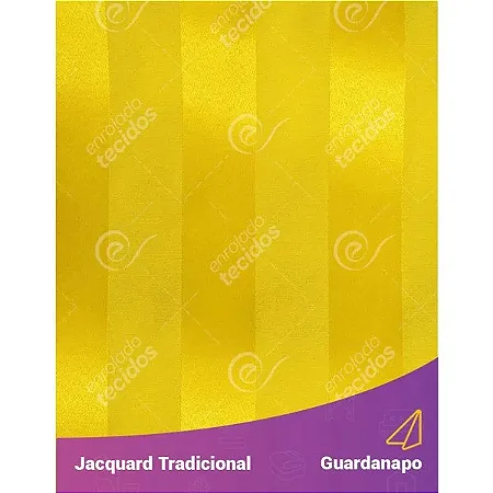 Guardanapo em Tecido Jacquard Amarelo Ouro Listrado Tradicional