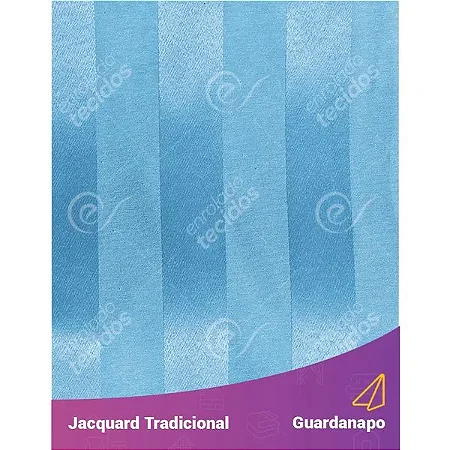 Guardanapo em Tecido Jacquard Azul Piscina Listrado Tradicional