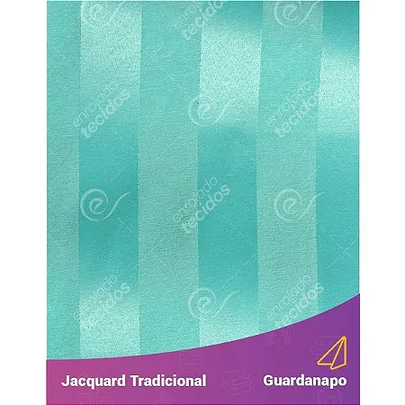 Guardanapo em Tecido Jacquard Azul Tiffany Listrado Tradicional