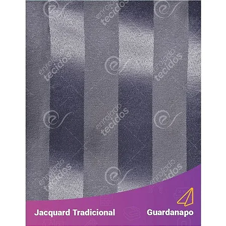 Guardanapo em Tecido Jacquard Cinza Chumbo Listrado Tradicional