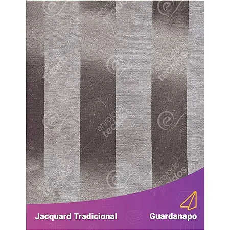 Guardanapo em Tecido Jacquard Cinza e Crú Listrado Tradicional
