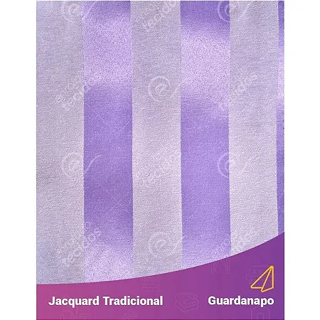 Guardanapo em Tecido Jacquard Lilás e Crú Listrado Tradicional