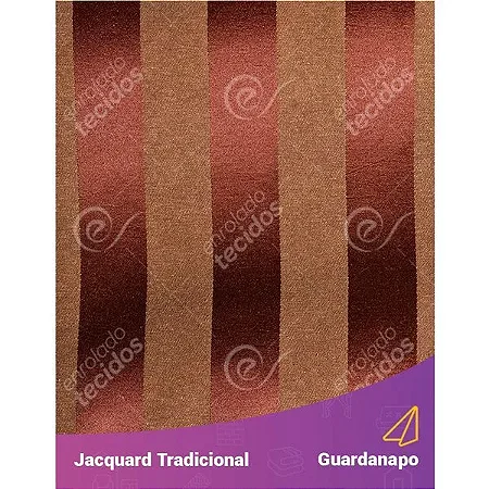 Guardanapo em Tecido Jacquard Marsala e Bege Listrado Tradicional