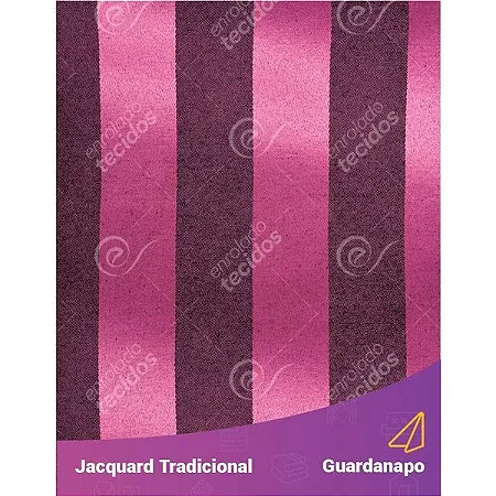 Guardanapo em Tecido Jacquard Pink e Preto Listrado Tradicional
