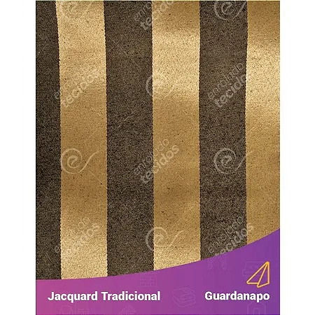 Guardanapo em Tecido Jacquard Preto e Dourado Listrado Tradicional