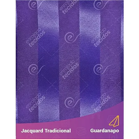 Guardanapo em Tecido Jacquard Roxo Listrado Tradicional