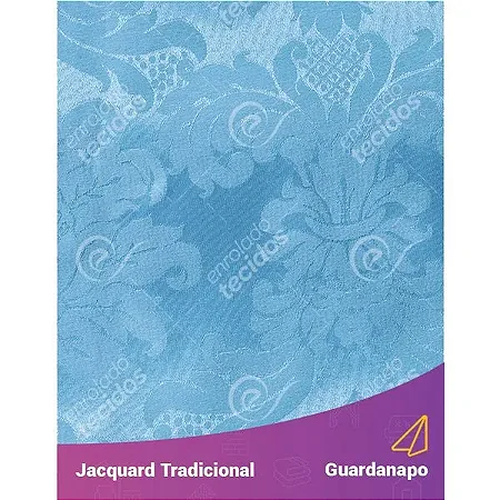 Guardanapo em Tecido Jacquard Azul Piscina Medalhão Tradicional